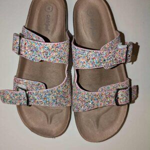 Cat & Jack Girls Glitter Buckle Sandals – Size 4